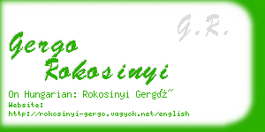 gergo rokosinyi business card